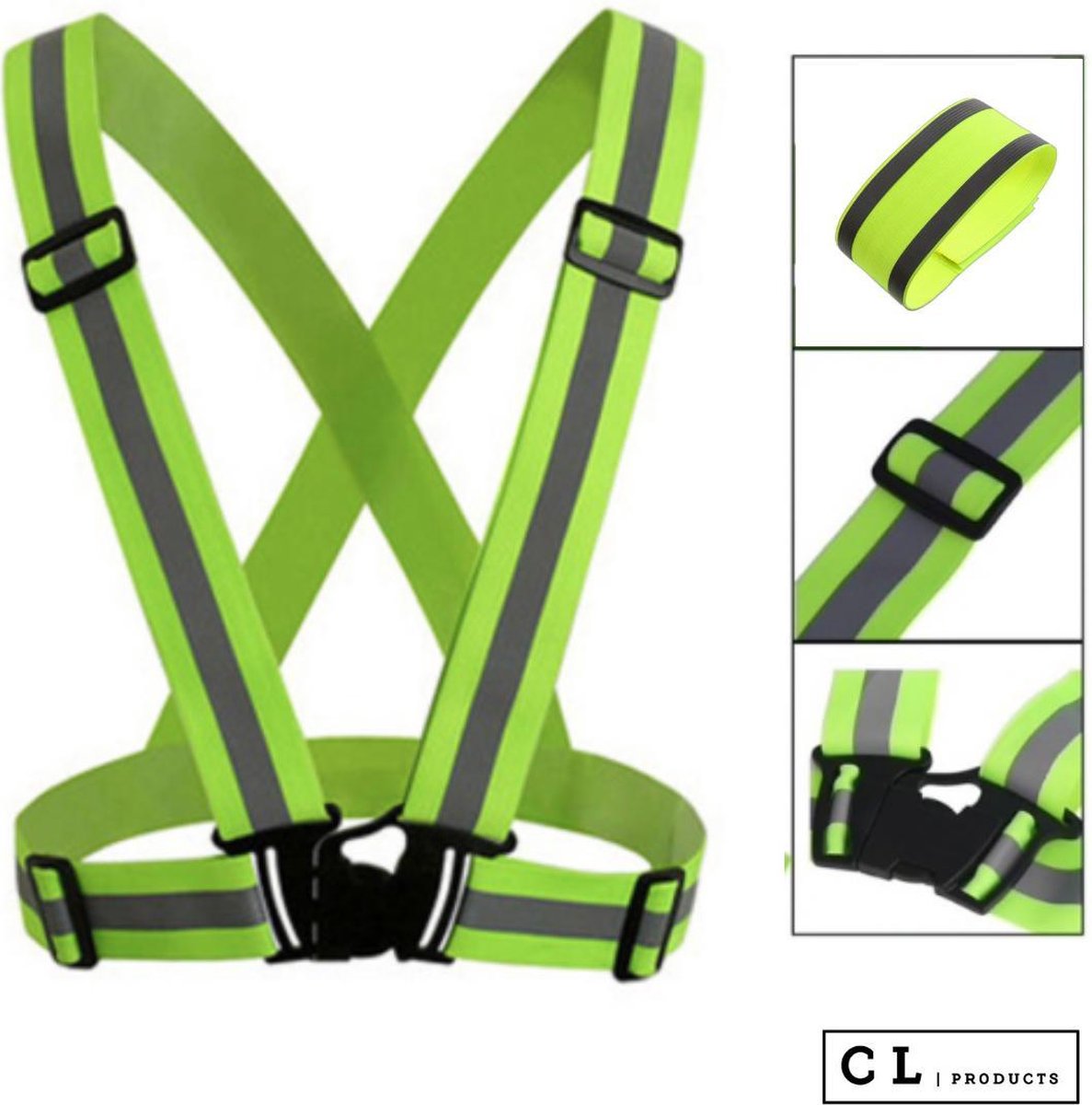 Kung Pao-kip)Zichtbaarheid Neon Vest Reflecterende riem Veiligheidsvest Geschikt voor hardlopen tijdens wielersport kopen vanaf een prijs van 4.84