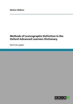 Methods of Lexicographic Definition in the Oxford Advanced Learners Dictionary