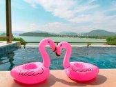 Bekerhouder | zwembad | opblaasbaar | 3 stuks | flamingo