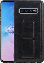 Grip Stand Hardcase Backcover voor Samsung Galaxy S10 Zwart