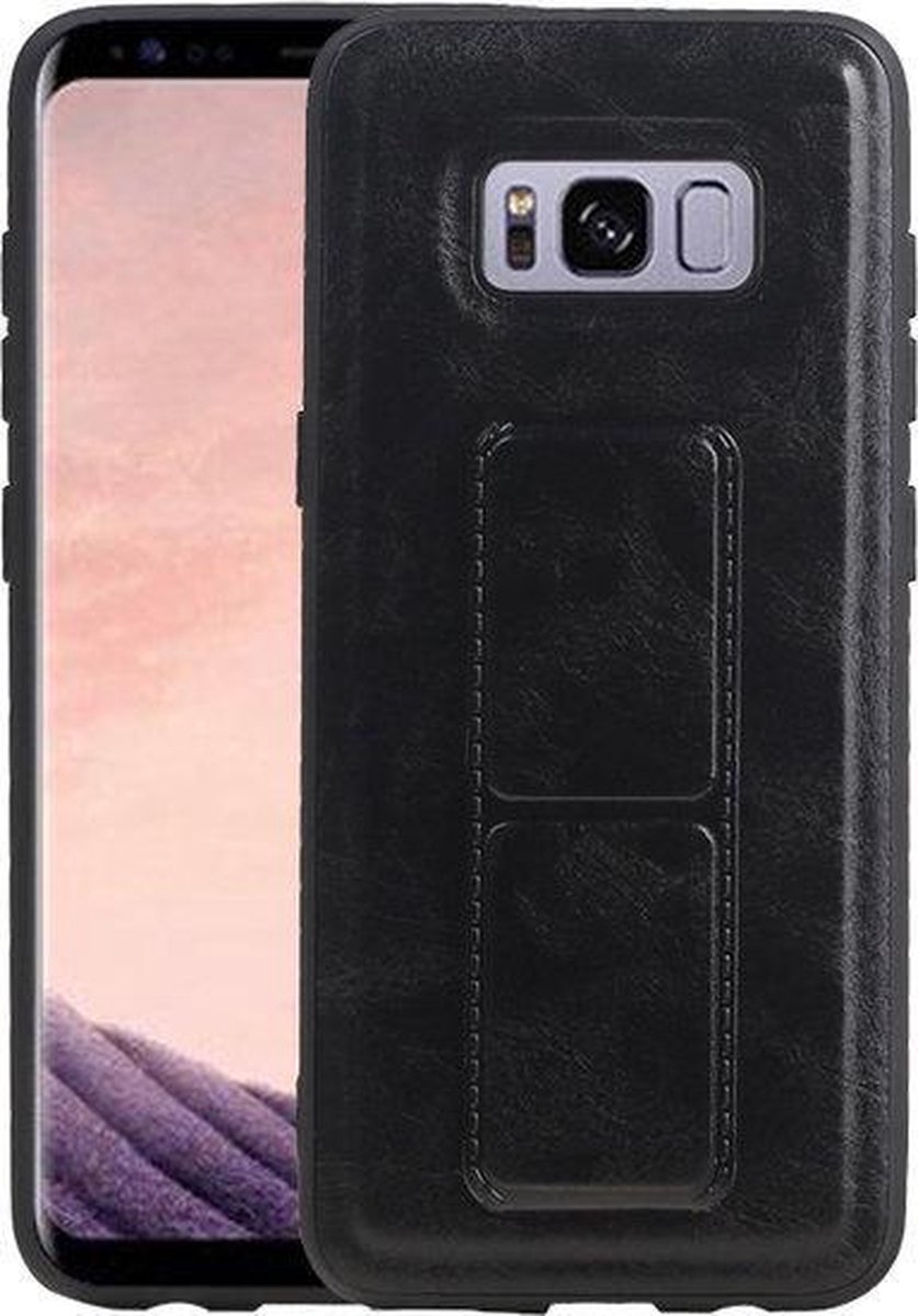 Grip Stand Hardcase Backcover voor Samsung Galaxy S8 Zwart