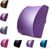 Memory Foam Ergonomische Rugsteun Kussen - Ruggensteun / Lendesteun / Lendensteun / Rugkussen - Paars