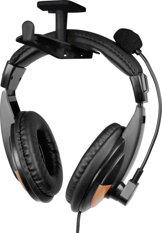 Deltaco GAM-062 Headset houder voor Twee Headsets - Zwart