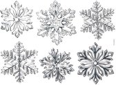 6x Kerst decoratie raamstickers zilveren sneeuwvlokken