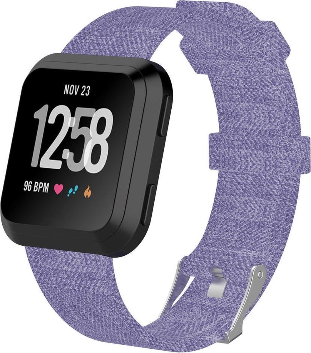 KELERINO. Denim bandje voor Fitbit Versa - Paars