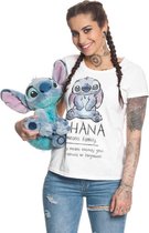 Disney Lilo & Stitch Dames Tshirt -XXL- Ohana Means Family Wit