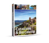 Boekomslag 'Catalonië & Barcelona' met afbeelding van een kerk op een rots en een meer.