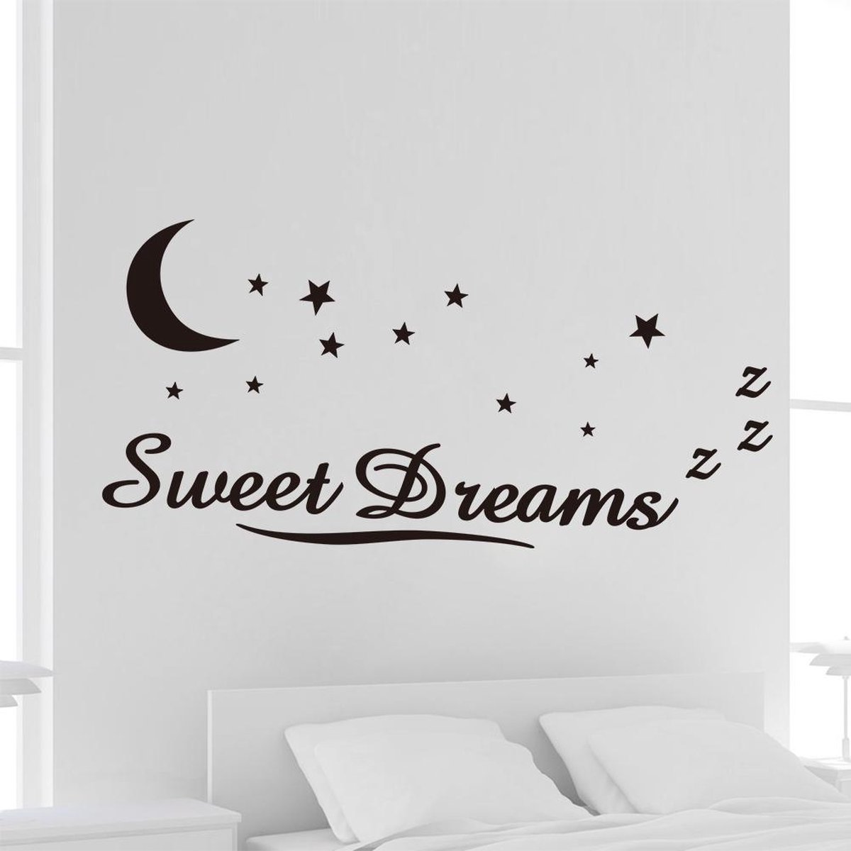 Muursticker tekst 'Sweet dreams' 120x62