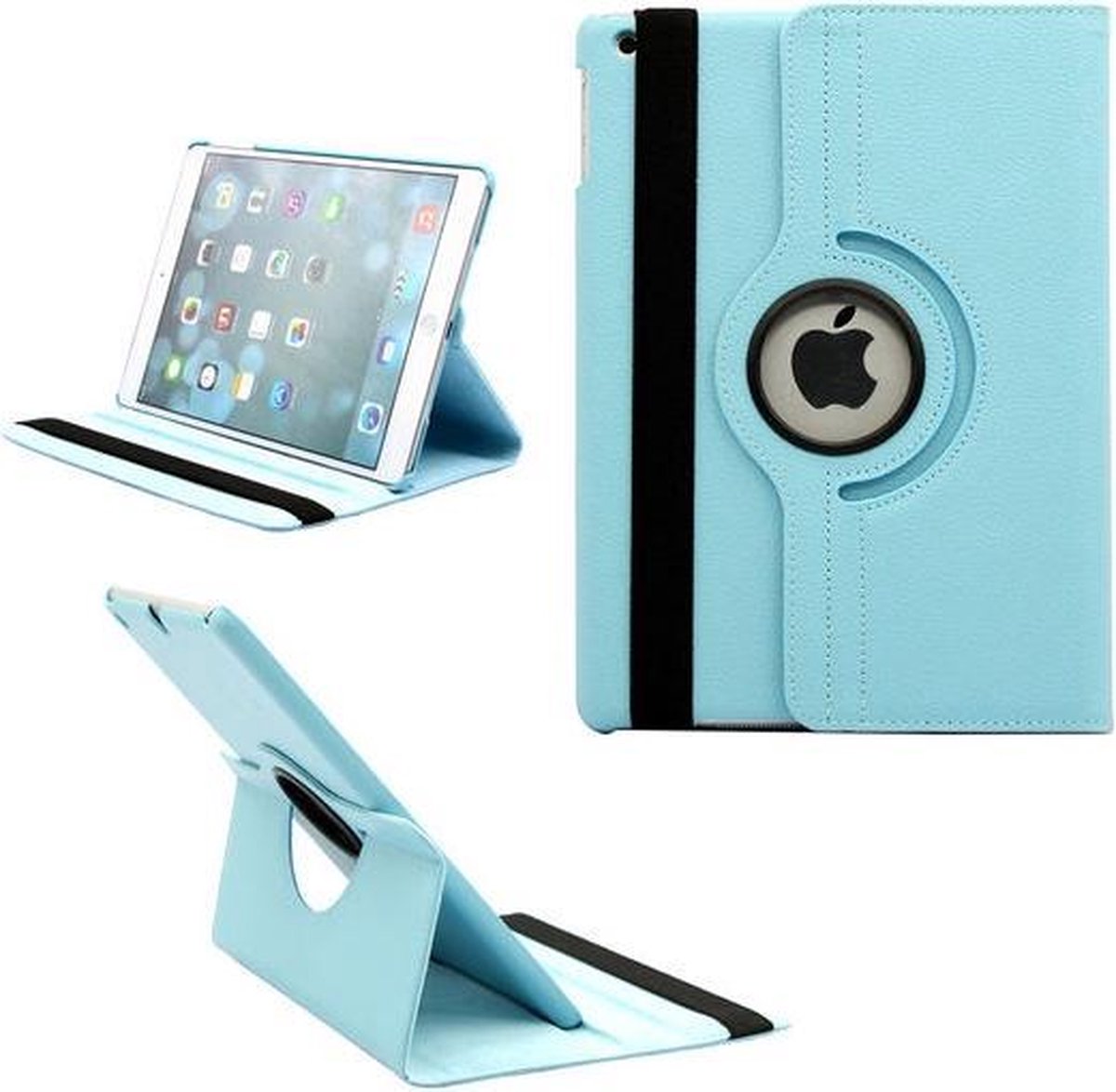 Geschikt voor Apple iPad 9.7(2017) Turquoise Beschermhoes Cover 360° Draaibare Case