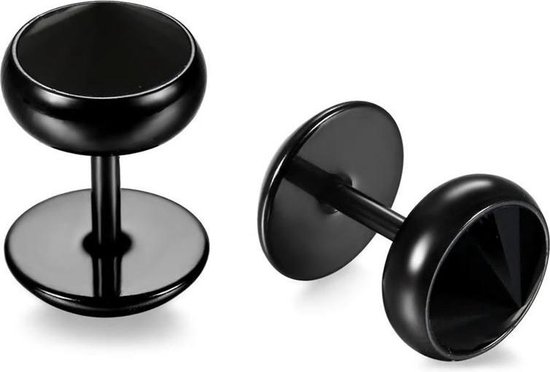 stud oorbellen zwart