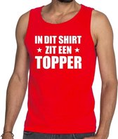 In dit shirt zit een Topper tekst tanktop/mouwloos shirt rood voor heren - heren Toppers shirts XL