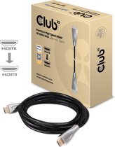 club3D CAC-1311 HDMI-kabel HDMI Aansluitkabel HDMI-A-stekker, HDMI-A-stekker 1.00 m Zwart, Zilver 4K UHD, Folie afscher