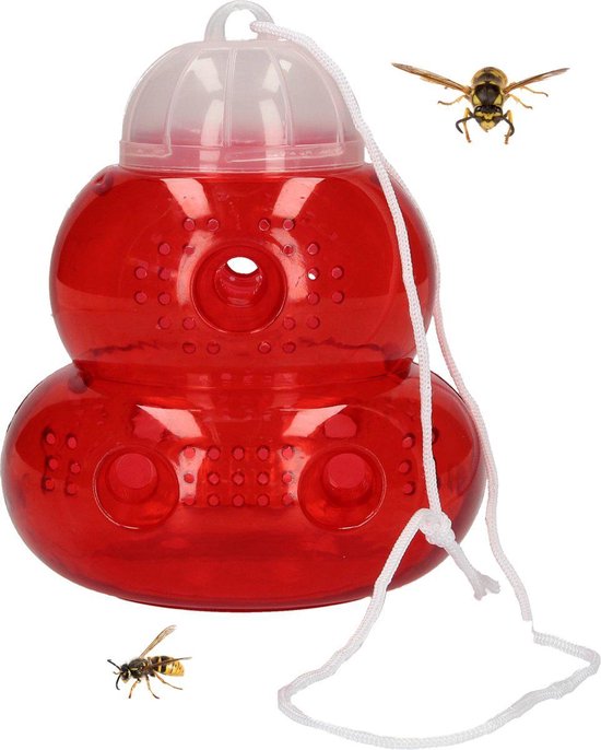 Ecovriendelijke Insecten en Wespenval – Rood – 17x11 cm | Val Tegen Wespen Bijen Vliegen en Horzels | Insectenval