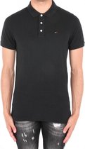 Tommy Hilfiger - Heren Polo SS Slim Fit Pique Polo - Zwart - Maat L