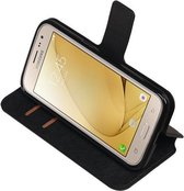 Zwart Samsung Galaxy J2 2016 TPU wallet case booktype hoesje HM Book