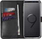 Samsung Galaxy S9 Hoesje met Pasjeshouder - Selencia Echt Lederen Booktype - Zwart