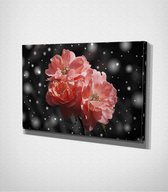 Pink Flowers Canvas - 100 x 70 cm - Bloemen - Schilderij - Canvas - Slaapkamer - Wanddecoratie  - Slaapkamer - Foto op canvas