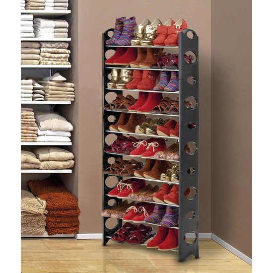 O'DADDY schoenenrek 10 etages, deelbaar in 5 schoenrekken – ca. 30 paar –ruimtebesparend compact rek – schoen organizer