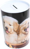 Free And Easy Spaarpot 15 Cm Blik Drie Puppy's Blond