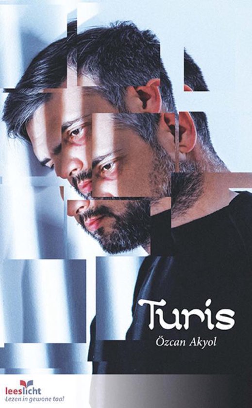 Turis, Özcan Akyol. Boekcover met mozaïek-effect van gezicht Özcan Akyol.
