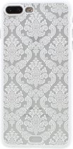 Shop4 - iPhone 8 Plus Hoesje - Harde Back Case Damask Wit