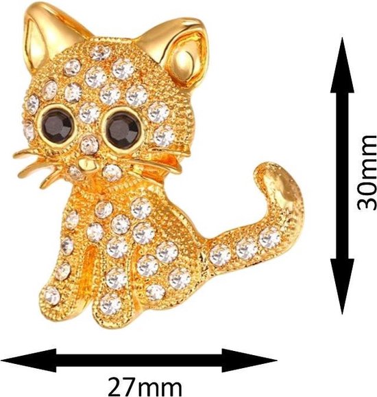 Fako Bijoux® - Broche - Kitty - 27x30mm - Doré