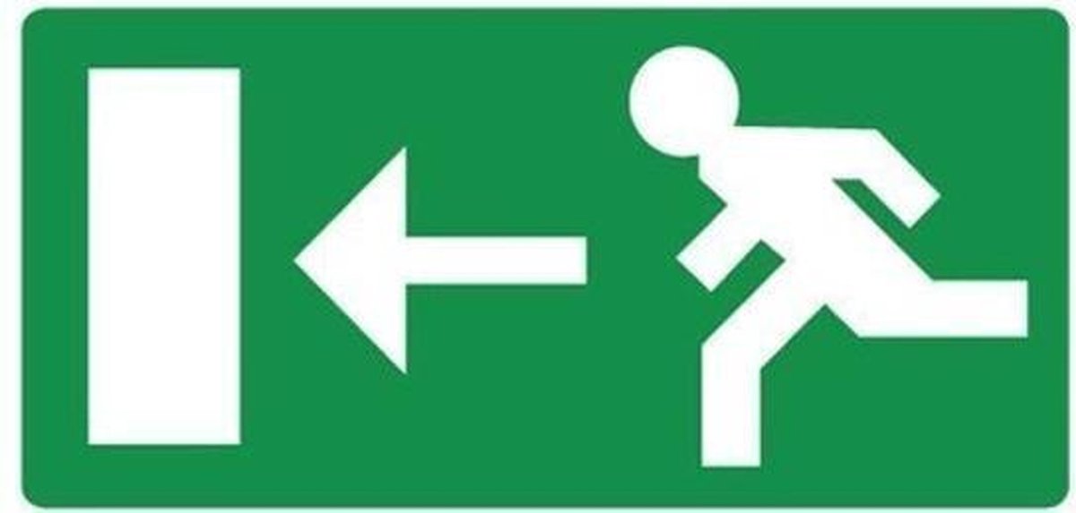 Pictogram nooduitgang links PVC | bol.com