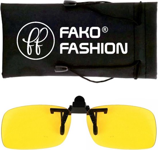 Fako Fashion® - Lunettes de soleil Clip On Cross - Petit - 125x33mm - Jaune