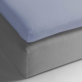 HnL Living - Hoeslaken - Topper - Katoen Perkal - 160 x 210 cm - Lichtblauw