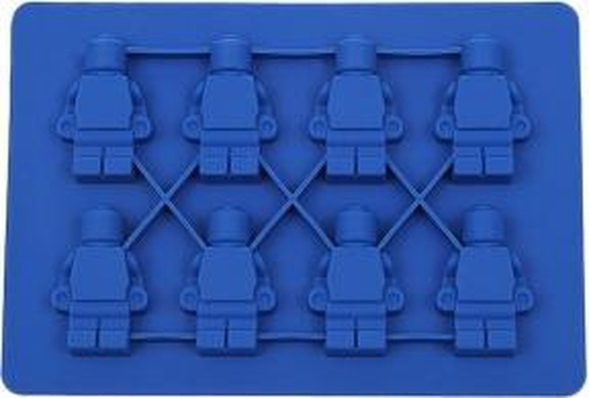 Chocoladevorm Lego Mannetjes blauw siliconen vorm voor ijsblokjes chocolade fondant - LeuksteWinkelt