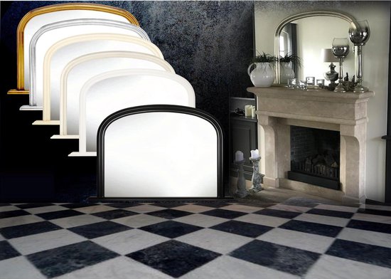 Miroir de cheminée moderne Alec Taille extérieure 79x120cm Or | bol