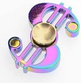 Fidget Spinner Dollar teken Rainbow Metal/Handspinner in luxe verpakking