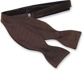E.L. Cravatte Zelfstrikker Strik - Donkerbruin - 100% Zijde