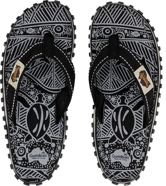 Gumbies - homme - Tongs - CHAUSSONS ISLANDER EN TOILE MOTIF SIGNATURE NOIR - Taille 46