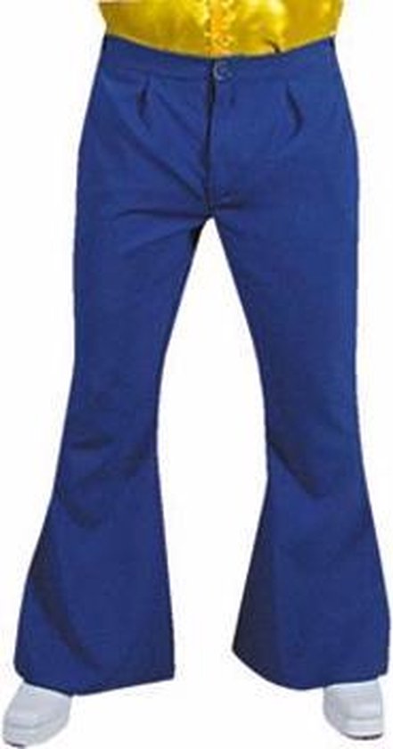 Blauwe Hippie broek met wijde pijpen | Jaren 70 heren verkleedkleding maat  XL (58/60) | bol
