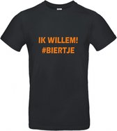 Koningsdag T-shirt Ik Willem #Biertje | M | Zwart