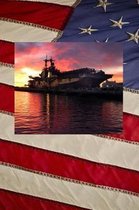 U S Navy Amphibious Assult Ship USS Boxer (LHD 4) Sunset in San Diego Journal