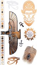 Water overdraagbare Tijdelijke Tattoo - Metallic - Egypte - 19,5 x 9,5 cm