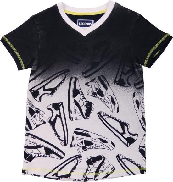 Legends22, shirt sneakerprint wit/zwart, maat 86/92