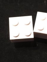Petra's Sieradenwereld - Manchetknopen Lego wit