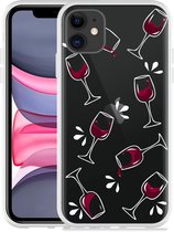 Geschikt voor Apple iPhone 11 Hoesje Wine not? - Designed by Cazy