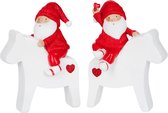 Kerstman op Paard set 2 stuks | J LINE