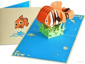 Popcards popupkaarten – Vrolijke Vis Clownvis, familie van Nemo Kinderen Verjaardag Felicitatie pop-up kaart 3D wenskaart