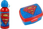 Superman lunchbox / broodtrommel incl. Aluminium drinkbeker van 400ml