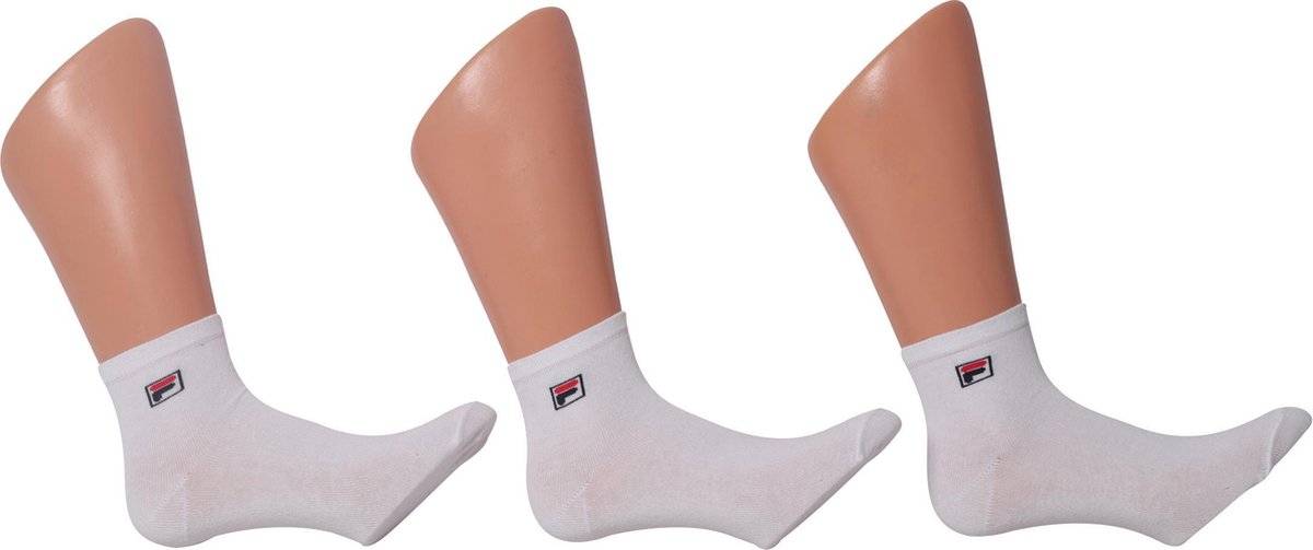 Fila – Set van 3 paar unisex enkelsokken Wit