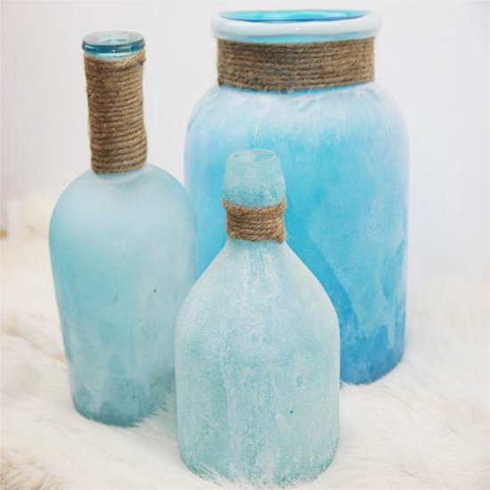 SENSE Fles Vaasje Turquoise - Kleine Glazen Flesjes – Bloemenvaasje – Mini  Fles vaas... | bol.com