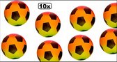 10x Speel voetbal multicolor + ballenpomp - Sport en spel voetbal handbal trefbal club school gym