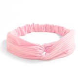 Knitted Haarband Pink | Roze | Katoen | Cross Bandana | Fashion Favorite