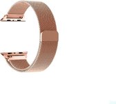 bandje geschikt voor Apple Watch Milanese horlogeband – 42/44 mm millimeter – Iwatch Smartwatch band – Roestvrij staal – RVS bandje – Magnetische sluiting – Rosé kleur