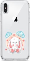 Apple Iphone X / XS Konijn transparant siliconen konijnen hoesje - Konijntje